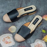 Rozalia Black Closed Toe Semi Heel for women