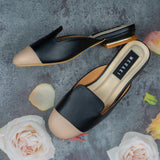 Rozalia Black Closed Toe Semi Heel for women