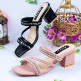 Rhea Pink Block Heel for women