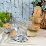 Rosemary Silver Zardosi Heels for women