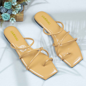 Enrika Nude Flat Sandal for women