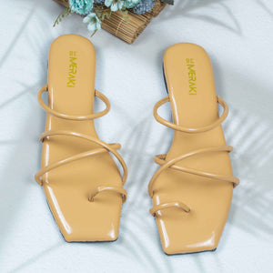 Enrika Nude Flat Sandal for women