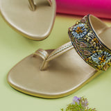 Adhira Golden Wedge heel for women