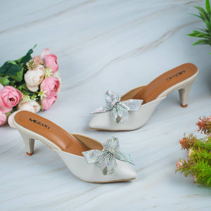 Erica Cream Closed Toe Pencil Heel for women