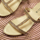 Autumn Golden Flat Sandal for women