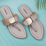 Vivian Peach Flat Sandal for women