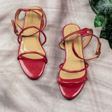 Joannah Red- Flat sandals for women