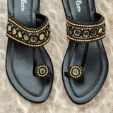 Kavya Black Semi heel Sandal for women