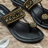 Kavya Black Semi heel Sandal for women