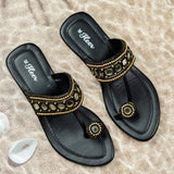 Kavya Black Semi heel Sandal for women