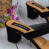 Giselle Black Suede heel