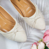 Cassandra Cream Flat Shoe for women