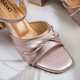 Mariana Peach Block heel for women