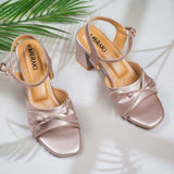 Mariana Peach Block heel for women