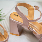 Mariana Peach Block heel for women