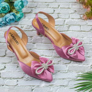 Alita Pink Closed Toe Pencil Heel for women