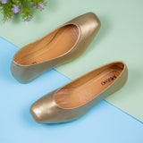 Winter Golden Closed Toe Flat Pump for women