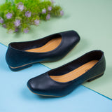 Winter Black Closed Toe Flat Pump for women