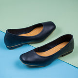 Winter Black Closed Toe Flat Pump for women