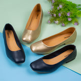 Winter Black Closed Toe Flat Pump for women