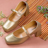 Gianna Golden Block heel for women