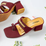 Melody Wine Red Block Heel for women