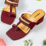 Melody Wine Red Block Heel for women