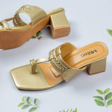 Melody Golden Block Heel for women