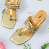 Melody Golden Block Heel for women