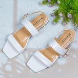 frankie White- Flat sandals for women