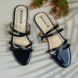 LYNDA Black- Flat sandals for women