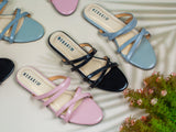 LYNDA Gray - Flat sandals for women