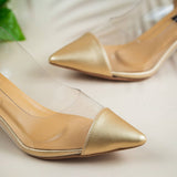 Azura Golden Closed Toe Heel for women