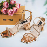 Iris Rose Gold Block Heel for women