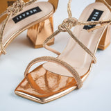 Iris Rose Gold Block Heel for women