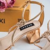 Iris Rose Gold Block Heel for women