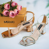 Iris Rose Gold Block Heel for women