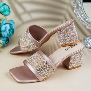 Everly Peach Block Heel for women