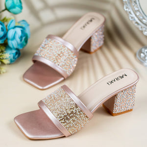 Everly Peach Block Heel for women