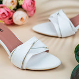 Freeda white block Heel for women