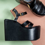 Amara Black 5.5 Inch Wedge heel for women