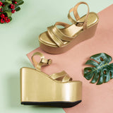 Amara Golden 5.5 Inch Wedge heel for women