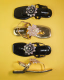 Aurelia  Golden Flat Sandal for women