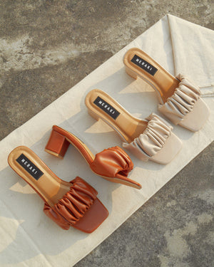 Vienna Mustard Brown Block Heel for women