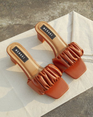 Vienna Mustard Brown Block Heel for women