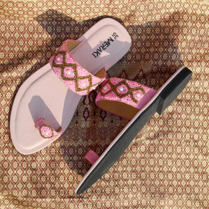 Whisper Pink Flat Sandal for women