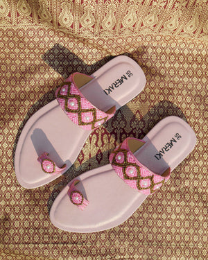 Whisper Pink Flat Sandal for women