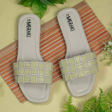 Devon Lemon Green Flat Sandal for women