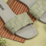 Devon Lemon Green Flat Sandal for women