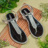 Sappho Silver Flat Sandal for women